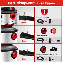 Shop-Vac 9050333 Vacuum Hose for Standard or 8-foot by 2-1/2-Inch, Black