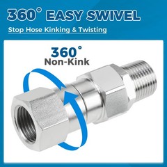 MOOTVGOO 2 Pack 3/8″ NPT Pressure Washer Swivel Fittings, Stainless Steel…