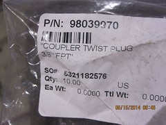 10 QTY Twist Seal Plugs 3/8″ FPT x M22 M, 3600 PSI Brass 7.8 GPM 4000 PSI