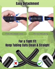 Pawfly 15 Pcs Quick Connect 1/2″ Drip 15 Straight Coupling, Blue