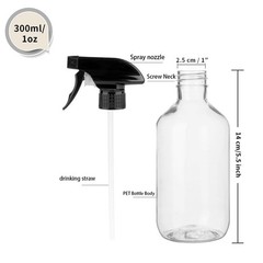 Likealot 2 Pack Leakproof Spray Bottles 300ml – Adjustable Nozzle Clear
