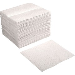 Hydrocarbon Based Oil Sorbent Pad Medium Weight15″ x 18″ White 100/Pack