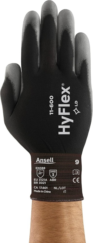 HyFlex 11-600 Multi-pose Light Duty Industrial Gloves w/Palm Coating