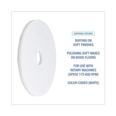 Boardwalk 4017WHI 17 in. Diameter Polishing Floor Pads – White (5/Carton) New
