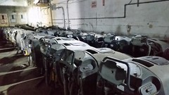ADVANCE Warrior 34RST, 34ST Walk-Behind Floor Scrubber in AS-IS condition.