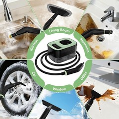 Steam Cleaner, Portable Steamer for Cleaning with 16pcs Normal, Green