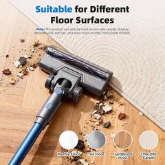 Blueepic Cordless Stic Vacuum Cleaner 40Kpa/300W Charging Wall Dock Anti-Tangle