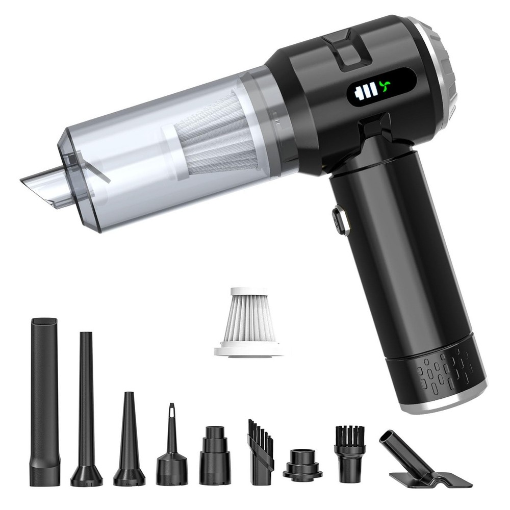 Sycoodeal Handheld Car Vacuum Cleaner, 25000PA Strong Cyclonic Suction Silver