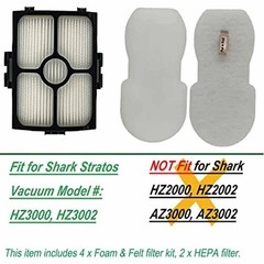 Filter Kit Replacement for Shark Vacuum HZ3000 HZ3002 Part XFFKHZ3000 XHFHZ3000