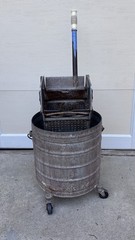 Vintage Geerpres Mop Bucket With Wringer Press AND Economy No.102 Mop Wringer