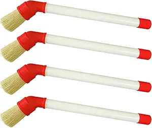 Lube Brush Applicator Swab (4-Pack), 11″ Plastic Handle and 45° Angled Design f