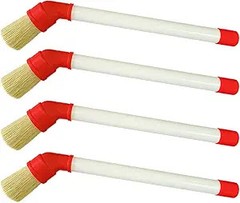 Lube Brush Applicator Swab (4-Pack), 11″ Plastic Handle and 45° Angled Design f