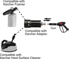 M MINGLE Compatible Pressure Washer Adapter, with Karcher Black
