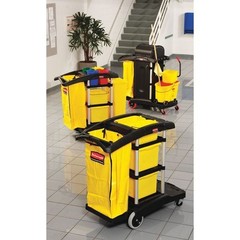 Rubbermaid Commercial Fg9t7200bla Janitor Cart, Black, Plastic/Aluminium