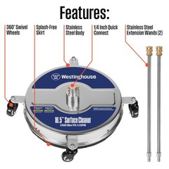 Westinghouse Universal 16.5” Pressure Washer Surface Cleaner Attachment Blue
