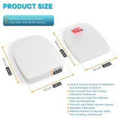 IZ862H UZ565H Filters (2 Felt and 2 Foam 2Pack Sponge