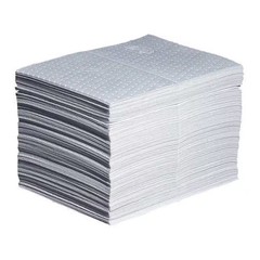 Pig Sorbent Pad, 22 gal, 15 in x 20 in, Oil, White, 100 PK MAT403 Pig MAT403 15