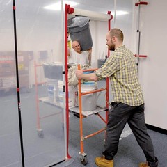 ZipWall HDAZ2 Heavy Duty 3″x84″ Adhesive Zippers 2-Pack with Hooks & Cutter, Red