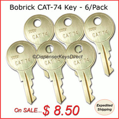 Bobrick CAT-74 Paper Towel, Toilet Tissue & Liquid Soap Dispenser Key – (6/pk.)