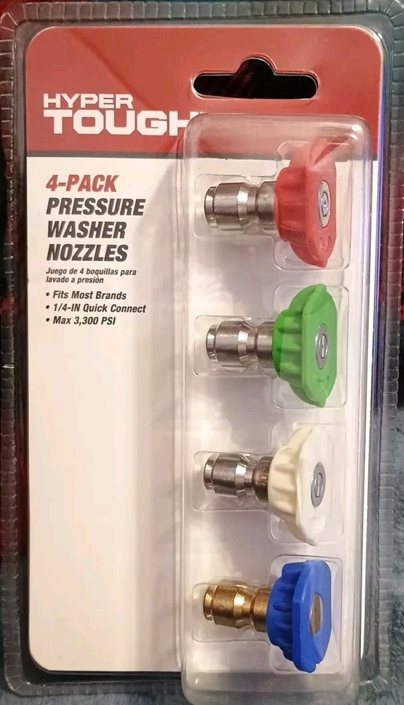 Hyper Tough ~ 4-Pack Pressure Washer Set ~ Brand New Sealed Package