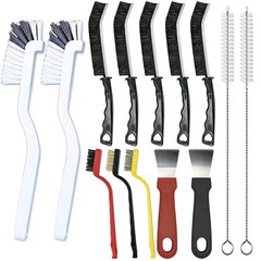 14Pcs Crevice Cleaning Brush Set, Hard Medium, White, Black, Red, Yellow