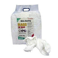Recycled White Sheeting Cleaning Rags – 10 lbs. Bag Multipurpose Cleaning Cloths