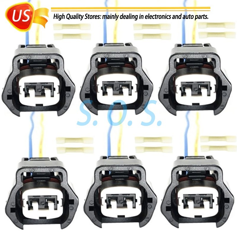 6Pcs Fuel Injectors Harness Connector Plug for Nissan Frontier Infiniti Mercurt