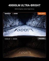 Sealight S1-Pro 9007/Hb5 Fog Kit 30000Lm 6500K White 9007 System 1600Ft Beam