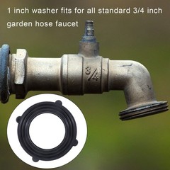 Tatuo 20 Pack Garden Hose Rubber Washers, Self Locking Tabs 1 inches, black