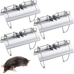 Mole Trap Half Round Metal Killer Reusable Ground Squirrel Silver