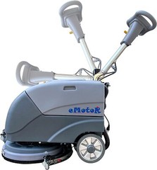 Walk Behind 15″Brush Floor Cleaning Machine 8G Fordable Portable Scrubber GRAY