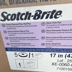 QTY 5: Scotch-Brite Purple Diamond Floor Pad Plus 17in Round Polishing pads