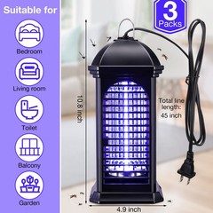 Qualirey 3 Pieces Electric Mosquito Zappers Bug Zapper Light 11 W Plug In