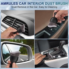 2-Piece Car Interior Detailing Brush Set with Soft Bristles f Color: Dark Gray