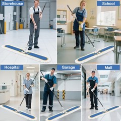 48″ Commercial Industrial Dust Mop for Floor Cleaning, Large 48 Inch, Blue