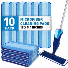 10 Pack Microfiber Cleaning Pads Compatible with Bona Mop, 18 Inch Blue