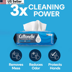 Fresh Feel Flushable Wet Wipes Adult 8 Flip-Top Packs 336 Total Wipes USA