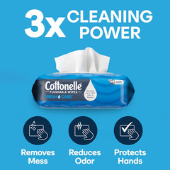Cottonelle Fresh Care Flushable Wet Wipes, Adult Wet Wipes, 1 Refill Pack, 168
