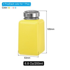 4pcs 6.8Oz/200ml Alcohol Push Down Pump Dispenser Plastic Bottle Press
