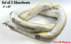 PIG Oil-Only Absorbent Boom 3″ x 10′ Set of 2