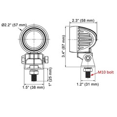 Raycharm Offroad 2 Round Led Fog Light Pods For Motorcycle 6000K Cool-White