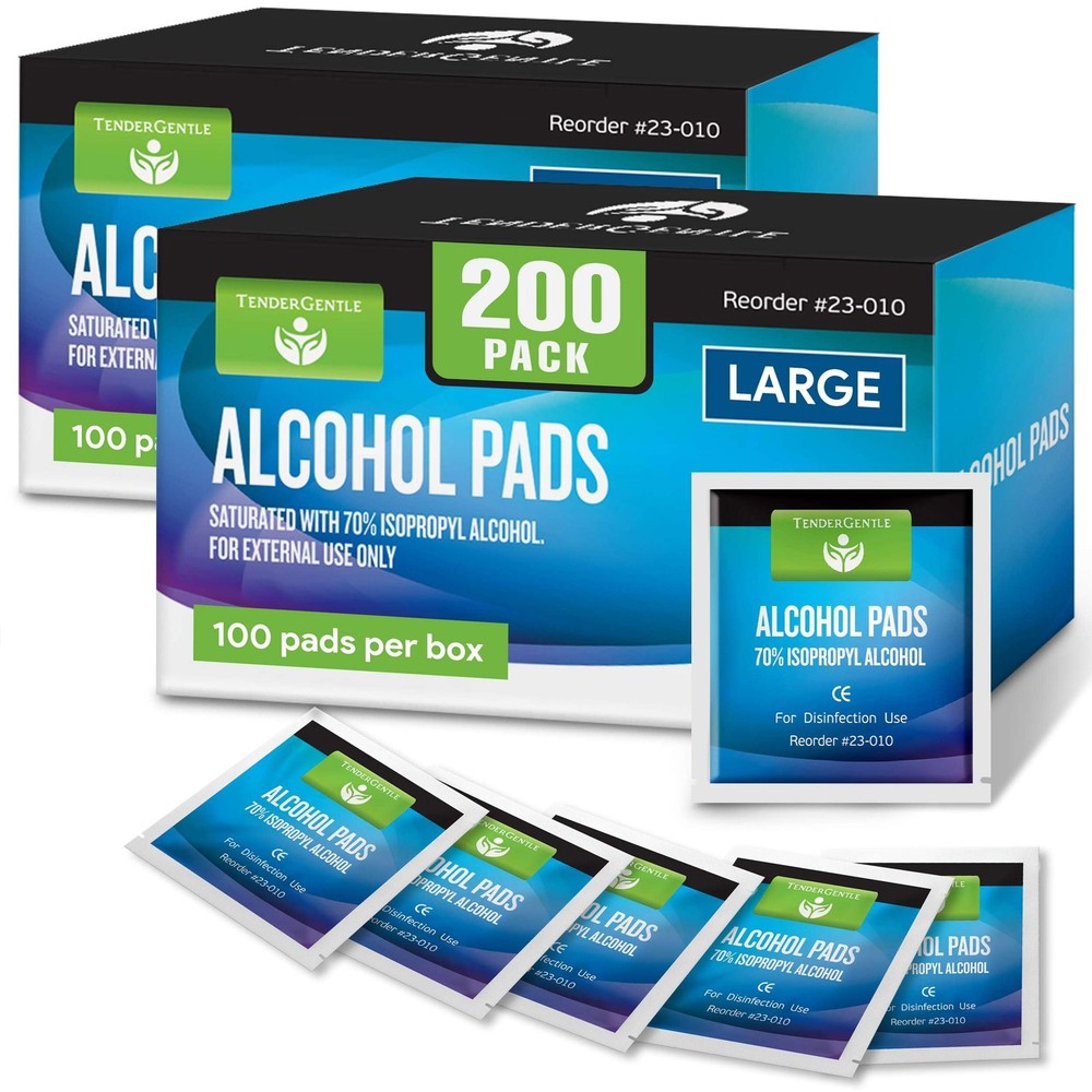 Large Alcohol Wipes Individually Wrapped – 200 Sterile Prep 200 Count