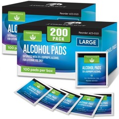 Large Alcohol Wipes Individually Wrapped – 200 Sterile Prep 200 Count