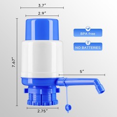 Water Bottles Dispenser Blue Manual Hand Pressure Drinking Fountain Bluee