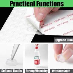 TCPENG® 100PCS Clear Rubber Feet, Small Self Adhesive Pads, 10*3mm,