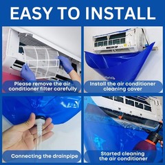 Oiktylr 18pcs Mini Split Cleaning Kit Bag, Waterproof AC Large, Blue