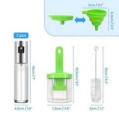 Daily Treasures 2Pack Upgraded Precise Nozzle Olive Oil Glass transparent