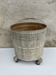 Vintage Geerpres Wringer Inc 2 Gallon Galvanized Mop Bucket Industrial Planter
