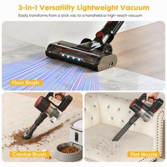 Olixis Cordless Vacuum Cleaner Flexible Pole3 Brush Heads Lightweight Wireless