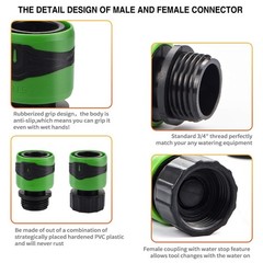JUSONEY Garden Hose Quick Connect Male and Female- Link and…